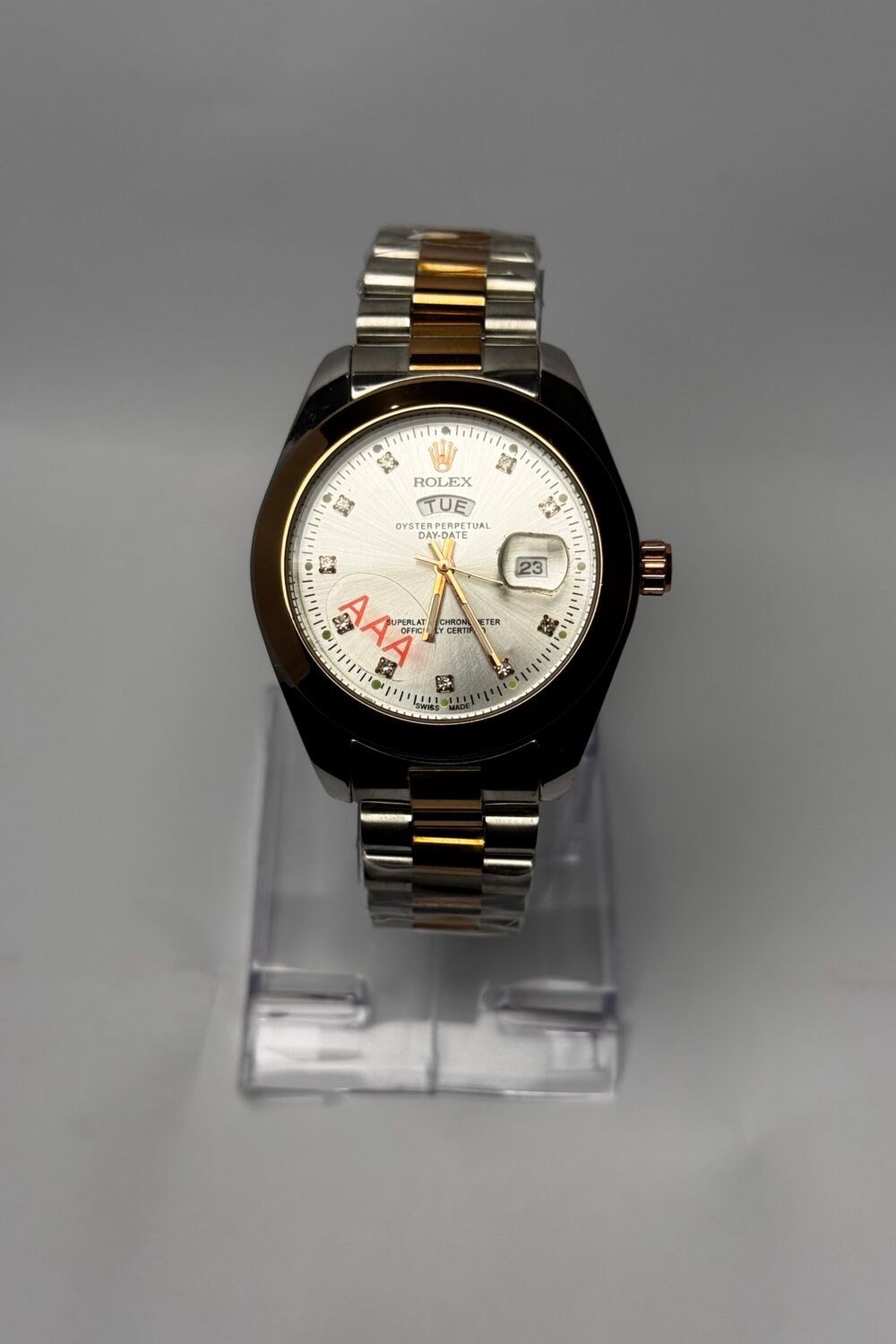 GROMEX Two-Tone Diamond-Index Day-Date President Watch