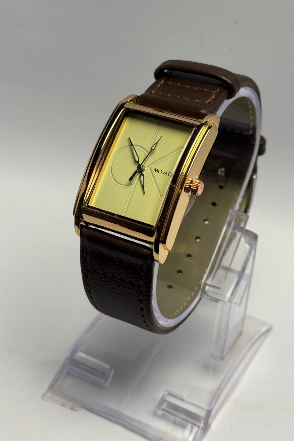 GROMEX Heritage Gold & Brown Rectangular Timepiece